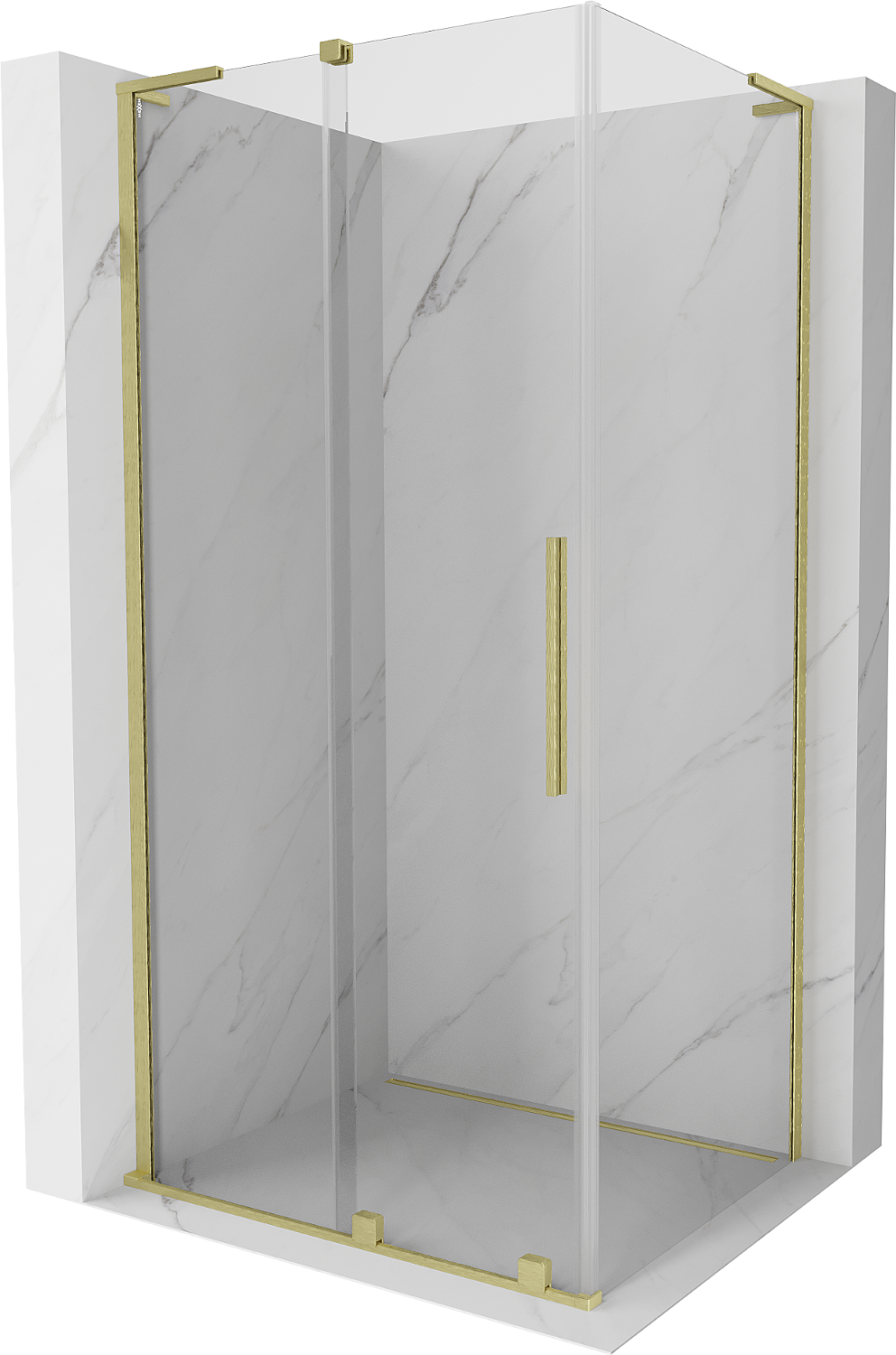 Mexen Velar L kabina prysznicowa rozsuwana 100 x 120 cm, transparent, złota szczotkowana - 871-100-120-03-55